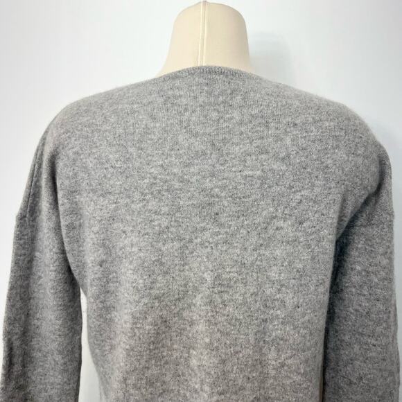 Wyse Cashmere Star Crewneck Pullover Sweater Heather Gray Long Sleeve M - Picture 7 of 8